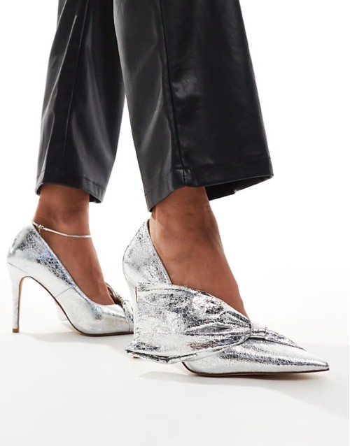 Geovanni embellished heeled shoes in silver