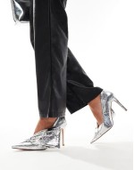 Geovanni embellished heeled shoes in silver