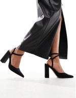 Wide Fit Paige high block heels in black