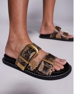 Arche sandals with buckles in leather snake