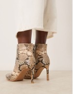 mid ankle boot in snake print