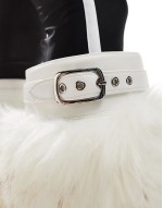 Tommie fluffy knee boots in white