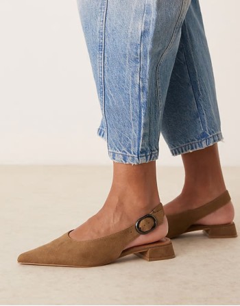 Leonora slingback ballet in taupe suedette