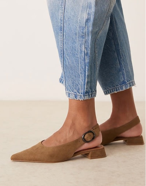 Leonora slingback ballet in taupe suedette