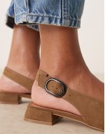 Leonora slingback ballet in taupe suedette