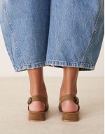 Leonora slingback ballet in taupe suedette
