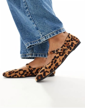Lottie Mary Jane Ballet in leopard suedette