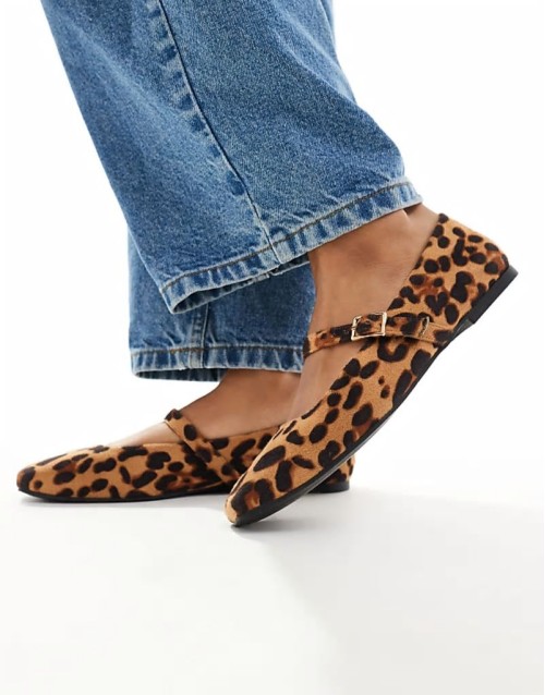 Lottie Mary Jane Ballet in leopard suedette