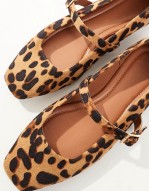 Lottie Mary Jane Ballet in leopard suedette