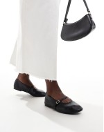 Cotton On smooth buckle ballet pumps black
