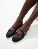 Cotton On smooth buckle ballet pumps black