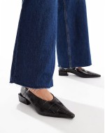 Lorelei premium leather court ballet in burgundy
