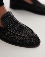 Connor leather woven loafer in black