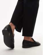 Connor leather woven loafer in black