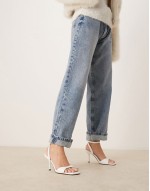 Hollow barely there heeled sandals in white