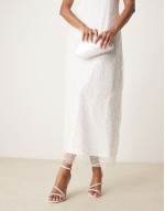 Nadia heeled sandals with straps in satin ivory